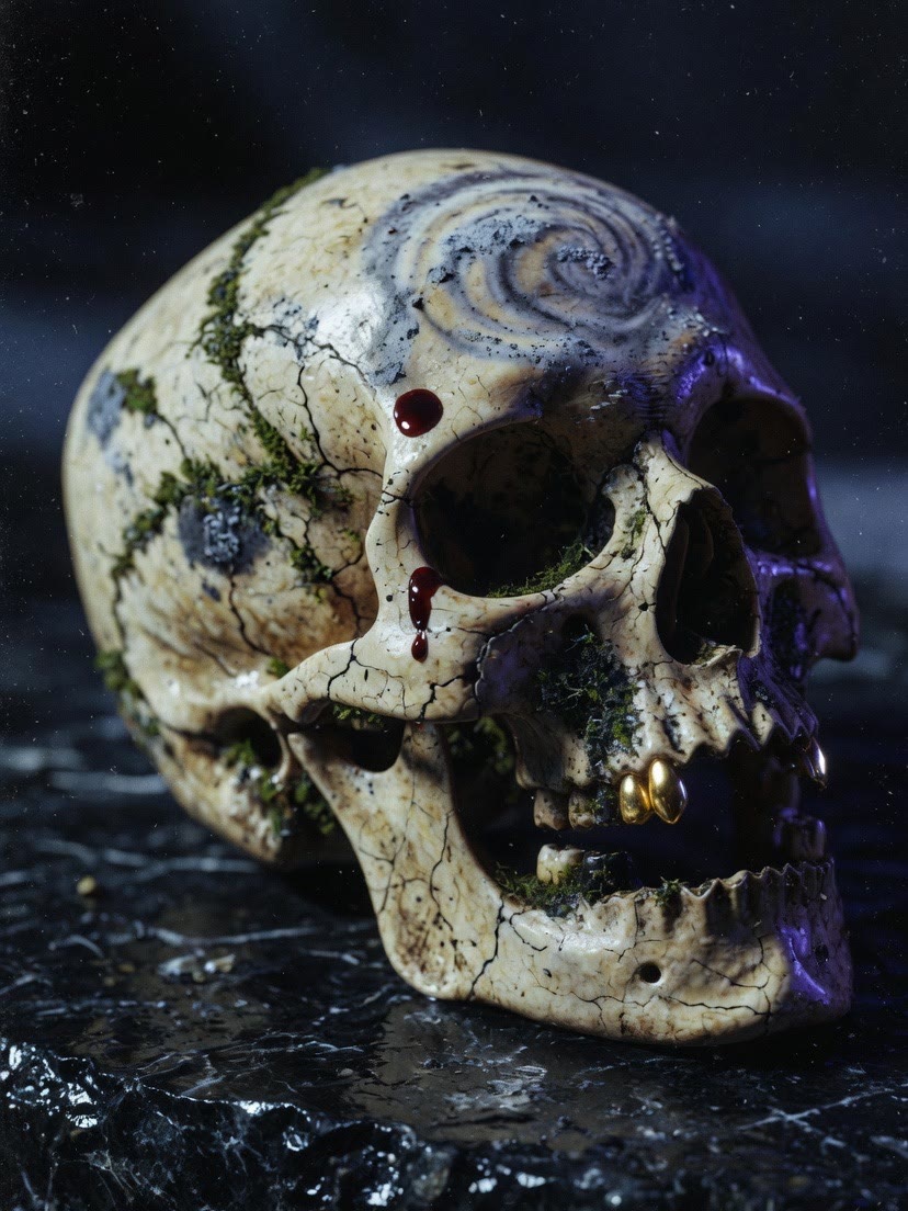 A ritual skull kept with the estate.